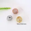 Color Oro 18K Conservación del Color Diamante Micro-engastado Circonita Cuentas Espaciadoras para Manualidades de Cuentas Pulseras Collares Cadena de Perlas Accesorios de Joyería Venta al por Mayor