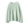 A Parte de Cima do Corpo Fica Ótima~ Suéter de Tricô Casual de Cashmere de Alta Qualidade com Caimento Solto, Estilo Preguiçoso, com Trança por Toda a Peça, Caimento Solto