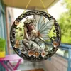 Letrero Colgante de Disco Plano Acrílico Creativo Transfronterizo con Imagen de Princesa Fantasía Cuento de Hadas Belleza, Decoración de Ventana Atrapasoles, Letrero de Porche