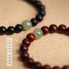 Pulseira Natural de Sândalo Vermelho Indiano para Homens e Mulheres Contas de Ébano Buda Pulseira de Nanmu Dourada Pedra de Jade de Hotan Prato de Brincar Brincar