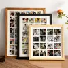 Marco de Fotos DIY de Nueve Cuadrículas de Madera Maciza Tendencia Ins Conmemorativo 48/30 Cuadrículas Regalo para Mejores Amigos y Amigos Soporte para Exhibición de Fotos