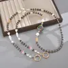 Nueva entrada, cadena cruzada ligera de lujo con cuentas de cristal para teléfono móvil, cadena híbrida con cuentas para teléfono móvil, cuerda colgante, decoración para equipaje, cordón para mujer