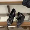 Zapatos de Mujer Chuyuji con Tacón de Cuña y Lazo en la Punta, Modelo Nuevo 2026, Punta Fina, Hebilla, Tacones Altos Negros