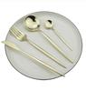 AliExpress Aço Inoxidável Talheres Portugueses Estilo Ocidental Faca, Garfo e Colher Conjunto de Quatro Peças Faca e Garfo para Bife Dourado
