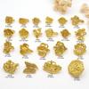 Método antiguo color dorado flores de mariposa chinas hebilla de conexión rica sapo dorado vestido chino cheongsam botón de presión accesorios DIY