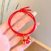 Anillo Rojo Pelo de Tigre Cuerda de Goma Tendón Cuerda para el Cabello de Año Nuevo Cuerda para el Cabello de Año Nuevo Alta Elasticidad Cola de Ponda Accesorios para el Cabello de Niños Sombreros