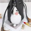 Colgante de bola de pelo de zorro real, lindo muñeco de peluche, llavero para coche, accesorios, bolso, adornos, muñeco durmiente