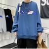 Suéter forrado com lã masculino outono marca de moda coreana personalizado masculino atacado manga longa solto casual gola redonda suéter masculino moda