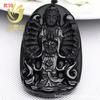 Colgante de Obsidiana Auspicioso Ruyi Guanyin Buda Colgante de Pixiu Negro Jade Jade Regalo de Conferencia Jadeíta