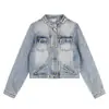 Chaqueta de Mezclilla Desestructurada Bordada Estilo Retro Americano High Street para Hombres y Mujeres, Nueva Chaqueta de Marca Moderna Versátil Casual de Verano Lavada