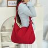 Bolsa de Ombro Artística Simples da Moda, Bolsa Transversal Ajustável de Cor Sólida, Bolsa Tote Casual Grande Capacidade para Estudante, Tendência