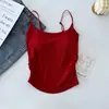 Hermoso diseño de top sin mangas con tirantes en la espalda, sentido del diseño, plisado, para salir, prenda interior con tirantes y copas en el pecho, top ajustado, verano, hermoso tirante en la espalda