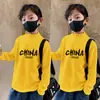 Y2328 # Camiseta Básica de Cuello Alto para Niños Manga Larga Otoño e Invierno 2025 Nuevo Estilo Top Térmico de Terciopelo por Ambos Lados