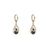 Brincos de zircônia preta estilo legal doce gota d'água moda leve luxo elegante brincos nicho distinto requintado estilo frio fivela de orelha