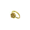 Anillo de Flor Cepillada Estilo Chino Nuevo de Plata de Ley S925, Anillo de Zirconia de Flor Pequeña Exquisita, Artesanía Pesada de Nicho de Lujo Ligero Vintage