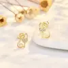 Novos Brincos de Tarraxa com Zircônia Microincrustada de Gato de Desenho Animado Coreano Japonês para Mulheres Fofos Criativos Pequenos Simples Estudante Acessórios Versáteis para Orelha