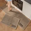 Tapetes de Piso para Cozinha Estilo Retrô, Tapetes de Piso Absorventes de Água e Antiderrapantes, Capachos para Porta de Restaurante, Resistentes ao Desgaste e à Sujeira, Novos Tapetes de Piso de Linho Tecido