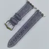 Adecuado para Correa de Reloj Iwatchs10 Ultraapplese9876 Piel de Vaca de Primera Capa Mezclilla Nueva Correa para Apple Watch