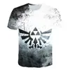Camiseta Digital 3D Transfronteriza para Hombre Leyenda de Ceda Aliento de lo Salvaje Anime Manga Corta para Adultos