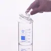 Taza medidora con escala, resistente a altas temperaturas, para calentar, leche y agua potable, horno de microondas, experimento casero, vaso de vidrio sin boca para uso doméstico