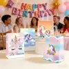 Bolsa de Regalo de Unicornio Recuerdo de Cumpleaños Bolsa de Regalo de Dibujos Animados Bolsa de Compras Tipo Tote Bolsa de Papel para Empaque de Jardín de Infancia