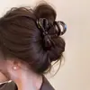 Grampo de Laço de Alto Padrão para Outono Inicial para Mulheres 2024 Novo Estilo Simples Elegante Grampo Tubarão na Parte de Trás da Cabeça Faixa de Cabelo
