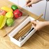 Caja de drenaje para palillos, soporte para palillos, cesta de tubo para palillos de cocina doméstica con tapa, tenedor, cuchara, caja de almacenamiento a prueba de polvo