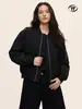 Jaqueta de Voo Yongfang Estilo Americano com Gola Alta para Homens e Mulheres, Casual Solta Reversível com Zíper Vibe Workwear Jaqueta de Baseball