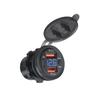 Cargador USB para Coche Modificado de 3 Puertos Doble QC+ Individual PD con Pantalla de Voltaje Carga Rápida de Tres Puertos Impermeable con Interruptor