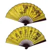 Leque Dobrável Estilo Antigo de 10 polegadas Estilo Chinês Tendência Nacional Leque Dobrável Pintura a Tinta Branca Leque de Verão Atacado do Fabricante