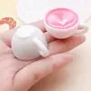 Lámpara Arcoíris Luminosa DIY Taza de Café Resina Estéreo Juguete de Comida Corazón Multicapa Patrón de Arte Latte Accesorios de Joyería Colgante