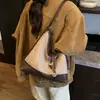Bolso Tote Retro de Gamuza de Alta Gama con Bloques de Color para Mujer, Bolso Cubo Casual Versátil, Nuevo Bolso de Hombro Único para 2025