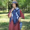 Primavera e Verão Imitação Tie-Dye Impresso Estilo Étnico Lenço Multifuncional Yunnan Protetor Solar Shake Tone Live Travel Cloak