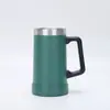 Nueva taza de cerveza de acero inoxidable 304 de 24 oz con asa, taza aislada para el hogar y la oficina, taza portátil de gran capacidad