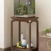 Soporte de exhibición de piedra, soporte para pecera, base, mesa auxiliar, mesa de rincón, soporte para plantas, sala de estar de madera maciza de pie
