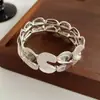 Pulsera Elástica de Metal con Empalme en Forma de S Estilo Europeo y Americano Personalidad de Moda Diseño Minimalista Joyería Versátil de Nicho