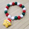 Pulsera nueva transfronteriza de Europa y Estados Unidos con tres cuentas de árbol de Navidad y muñeco de nieve antiguo, pulsera combinada para mujer al por mayor