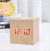 Reloj LED de madera creativo controlado por voz reloj despertador de madera multifuncional regalo para estudiantes reloj electrónico reloj de mesa fabricantes venta al por mayor