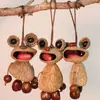 Encantador perrito peludo con la lengua fuera, llavero para bolso, colgante de dibujos animados natural, semillas de terapia de sonido curativas, popular en zonas escénicas, amuleto divertido y adorable