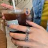 Anillo trenzado estilo coreano vintage desgastado para mujer, adecuado para ir al trabajo, estilo europeo y americano moderno, diseño único, anillo abierto para dedo índice