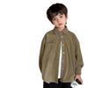 Camisa infantil masculina peça única veludo cotelê infantil casaco outono e inverno novas roupas de inverno camisa infantil casaco babado