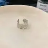 Anillo Abierto Geométrico de Circonita Estilo Palacio Francés, Anillo de Dedo Índice de Alta Gama de Nicho, Joyería de Moda, Exquisita y Personalizada para Mujeres