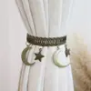 Populares alzapaños de cortina minimalistas europeos y americanos transfronterizos con anillos de resorte de estrella y luna, alzapaños de cortina sin taladro al por mayor