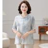 Camisa de Manga Corta para Madre de Estilo Chino Nuevo, Holgada y Elegante, Ropa de Verano para Mujeres de Mediana Edad y Mayores, Nuevas Blusas para Cubrir el Vientre