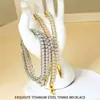 Pulsera de Tenis de Acero de Titanio Incrustada con Circonita de 2.5-5 mm Pulsera de Tenis Acero Inoxidable 316 Joyería Transfronteriza Gama Alta