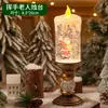 Luzes de Atmosfera de Natal Luzes LED Lâmpada de Vela de Areia Fluida Paisagem de Neve em Miniatura Luminária de Mesa para Desktop Decoração de Cena de Janela de Armário Interno