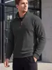 Suéter de punto para hombre con cuello alto transfronterizo, adecuado para eBay, primavera/otoño, estilo americano, con rayas verticales y textura gofrada, sudadera casual de manga larga