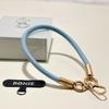 Cordón para Teléfono Móvil de Cuero de Gama Alta de Marca Reconocida con Textura de Grano, Colgante de Muñeca de Lujo Accesible, Correa para Muñeca, Llavero Sencillo