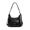Bolsa tote feminina transfronteiriça, bolsa de ombro vintage de grande capacidade para o dia a dia, mochila três em um fashion, bolsa transversal de design de nicho