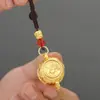 Llavero de Latón con los Doce Signos del Zodiaco, Colgante Atractor de Fortuna, Llavero Tejido a Mano para Coche